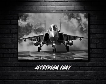 F-14 Tomcat Fighter Jet Metal Print, "Jetstream Fury" Aircraft Wall Art