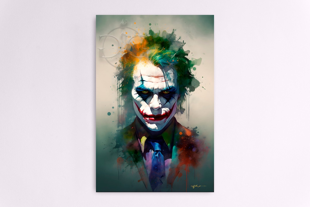 The Joker Canvas Art DC Comic the Joker Art for Home Décor Etsy