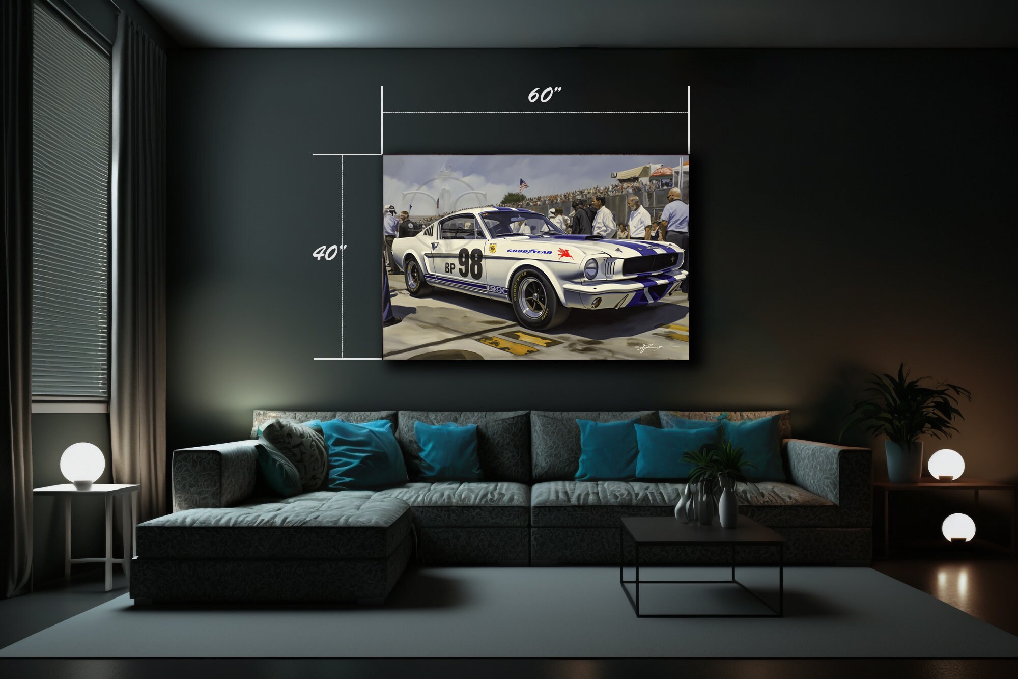 FORD MUSTANG SHELBY GT350H GICLEE CANVAS ART PRINT POSTER main image 1