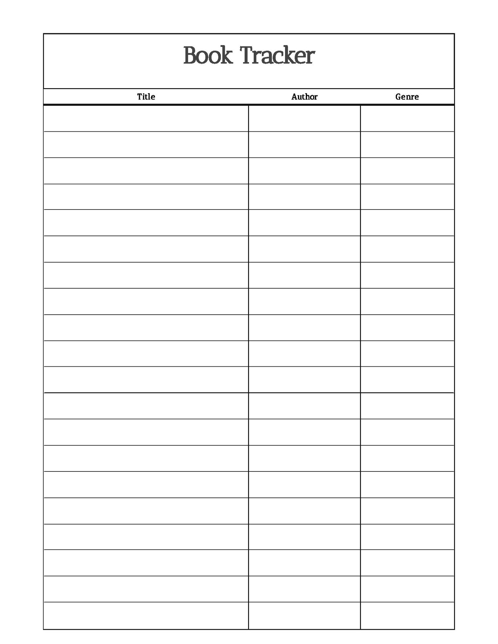Book Tracker - Reading List - Downloadable and Printable PDF - A4/a5 ...