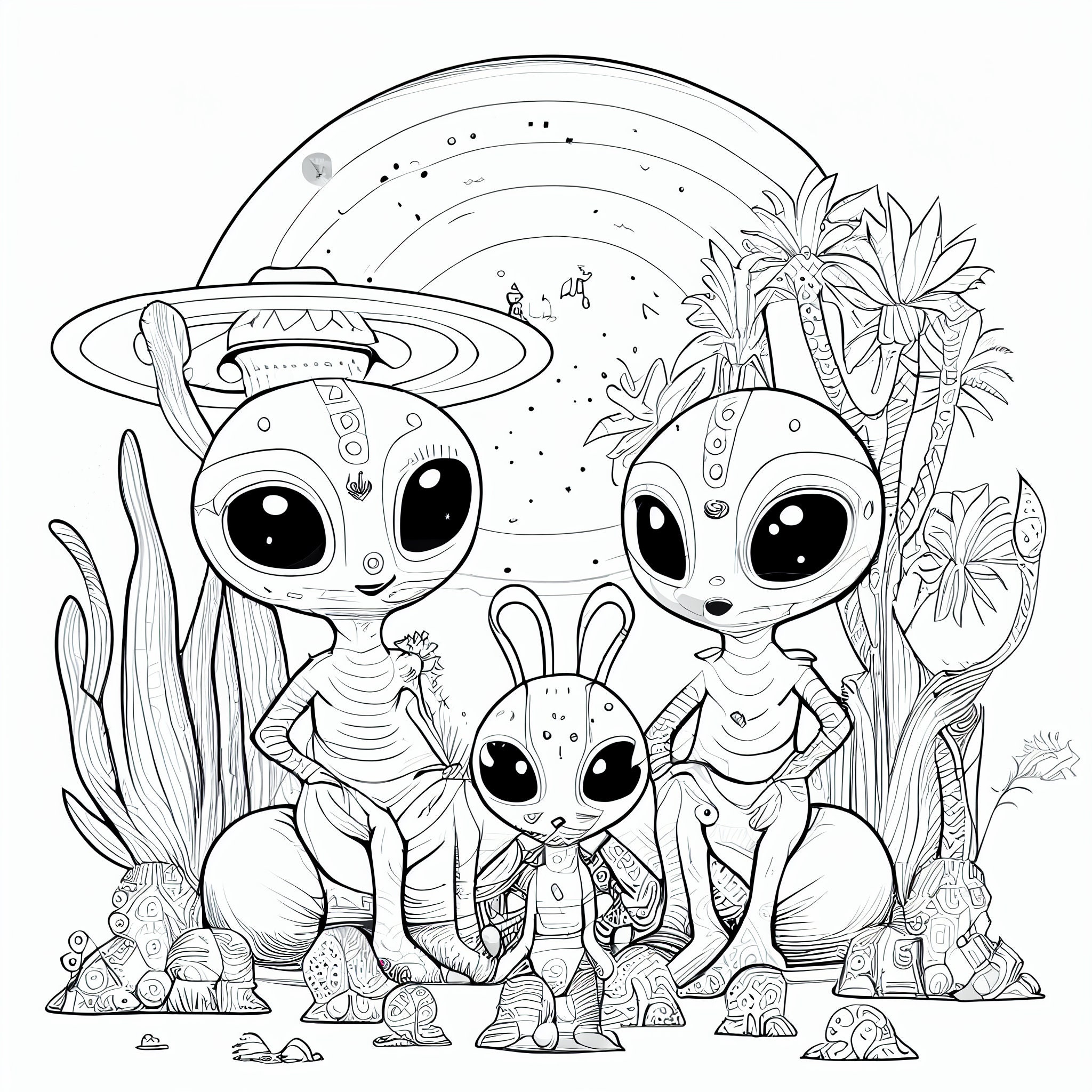 Alien Coloring Book for Kids 8-12 Ages Graphic by Chic & Sleek