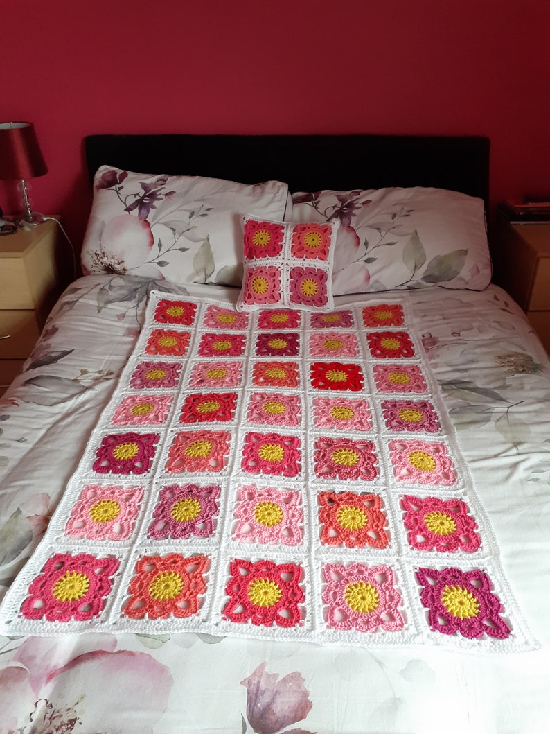 Crochet Granny Square Blanket Etsy