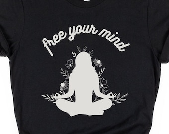 Free Your Mind Shirt, Meditation Tee Shirt, Mental Health T-Shirt, Minimalist Shirt, Yoga Shirt, Breathwork Tee, Peace Shirt