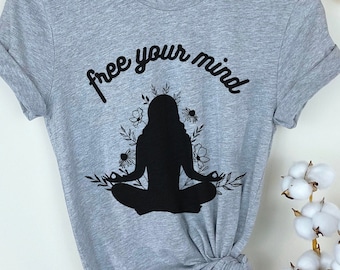 Free Your Mind Shirt, Meditation Tee Shirt, Mental Health T-Shirt, Minimalist Shirt, Yoga Shirt, Breathwork Tee, Peace Shirt
