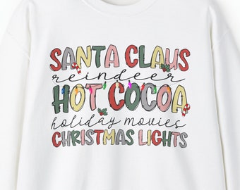 Christmas List Sweatshirt, Holiday Things Sweatshirt, Gift For Her, Cozy Christmas Sweatshirt, Love Christmas Shirt, Women's Christmas Shirt