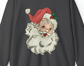 Retro Santa Sweatshirt, Unisex Christmas Sweatshirt, Santa Sweatshirt, Gift For Her, Gift For Him, Holiday Sweatshirt, Cozy Christmas Shirt
