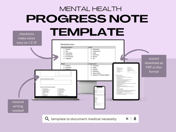 Therapist Progress Note Template- note template therapy note counseling note