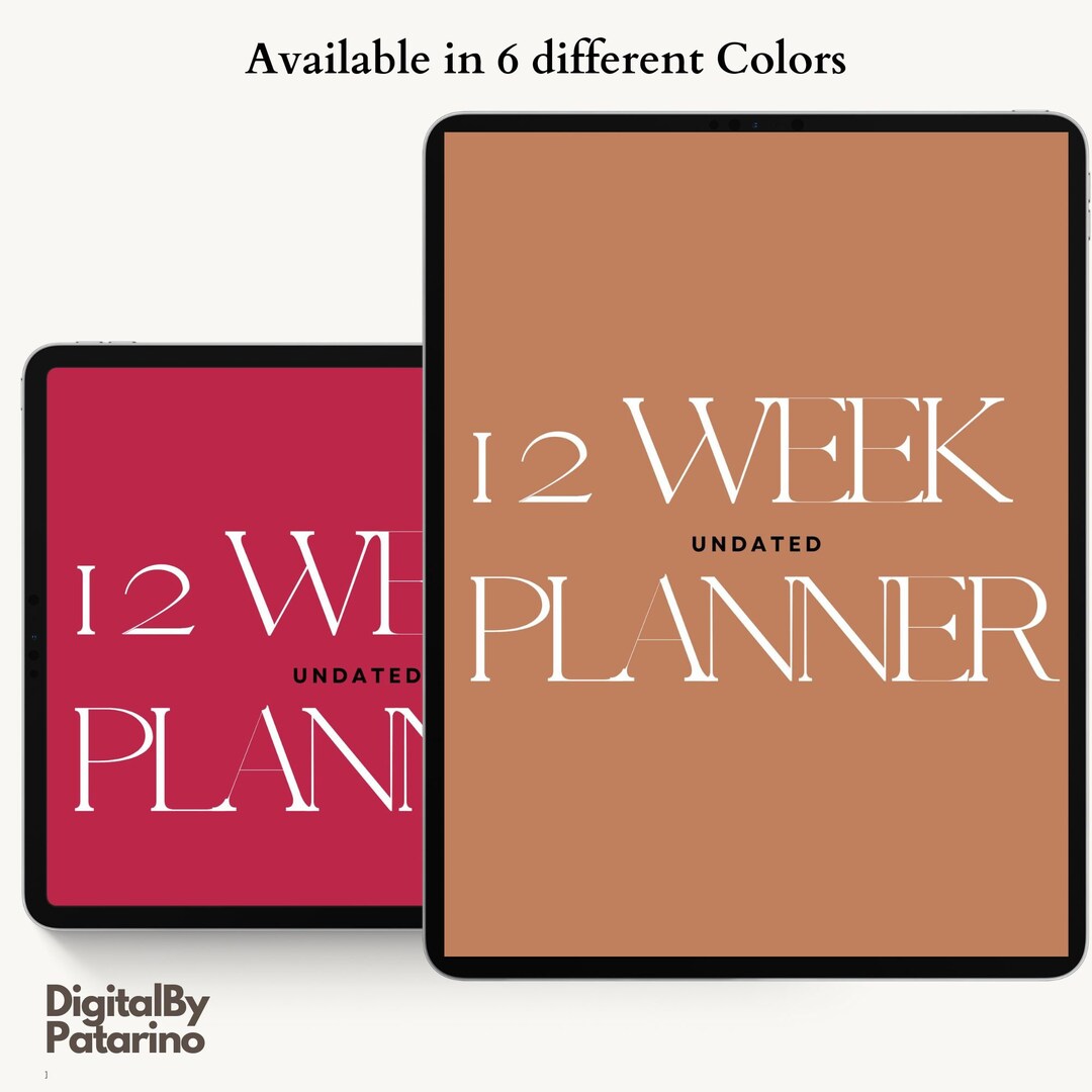 Undated weekly planner 12 week year goodnotes ipad etsy