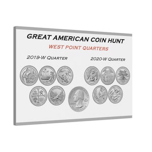 Great American Coin Hunt - West Point Quarters -Matte Canvas, Stretched, 0.75&quot;
