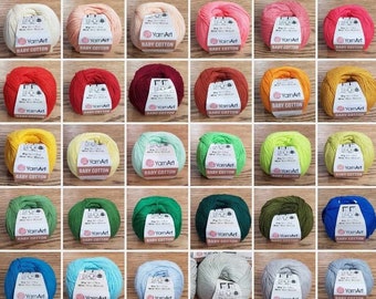 Yarnart Baby  Cotton Knitting Yarn, Summer Yarn, Amigurumi Yarn, Crochet yarn, Baby yarn, , Soft Yarn, 50% Cotton, 50 gr, 165 meters