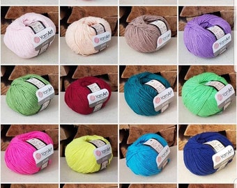 Yarnart Jeans, amigurumi yarn, 50g, all colours, UK stock, cotton acrylic mix, crochet , knitting, toys