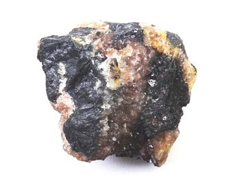 Ejemplar de cristal de cuarzo ahumado y goethita, Mina Real de Hierro de Restormel, Cornualles. Procedencia: Colección Levers, rocas, cristales y minerales.
