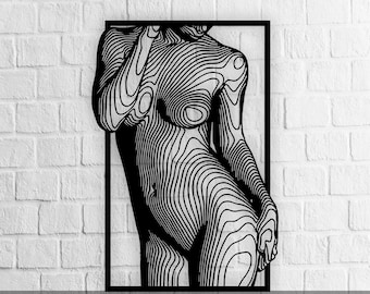 Woman Silhouette Wall Art Svg Cut File, Human, Woman dxf files, Plasma Cut File, Wall Art Dxf, Laser Cut Files, Silhouettes dxf file,