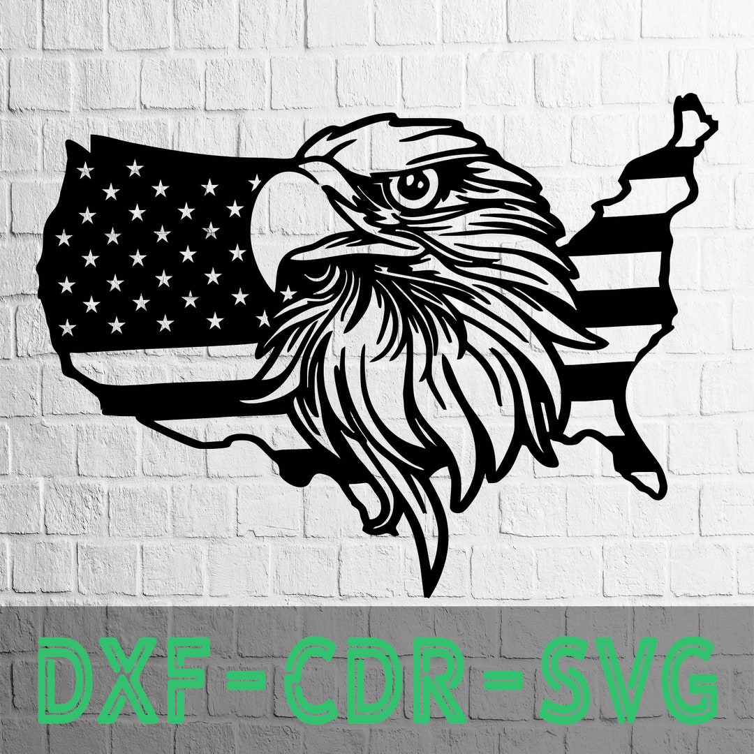 American Eagle Wall Art Decor Laser Cut Dxf Glowforge Svg Xtool D1 File ...