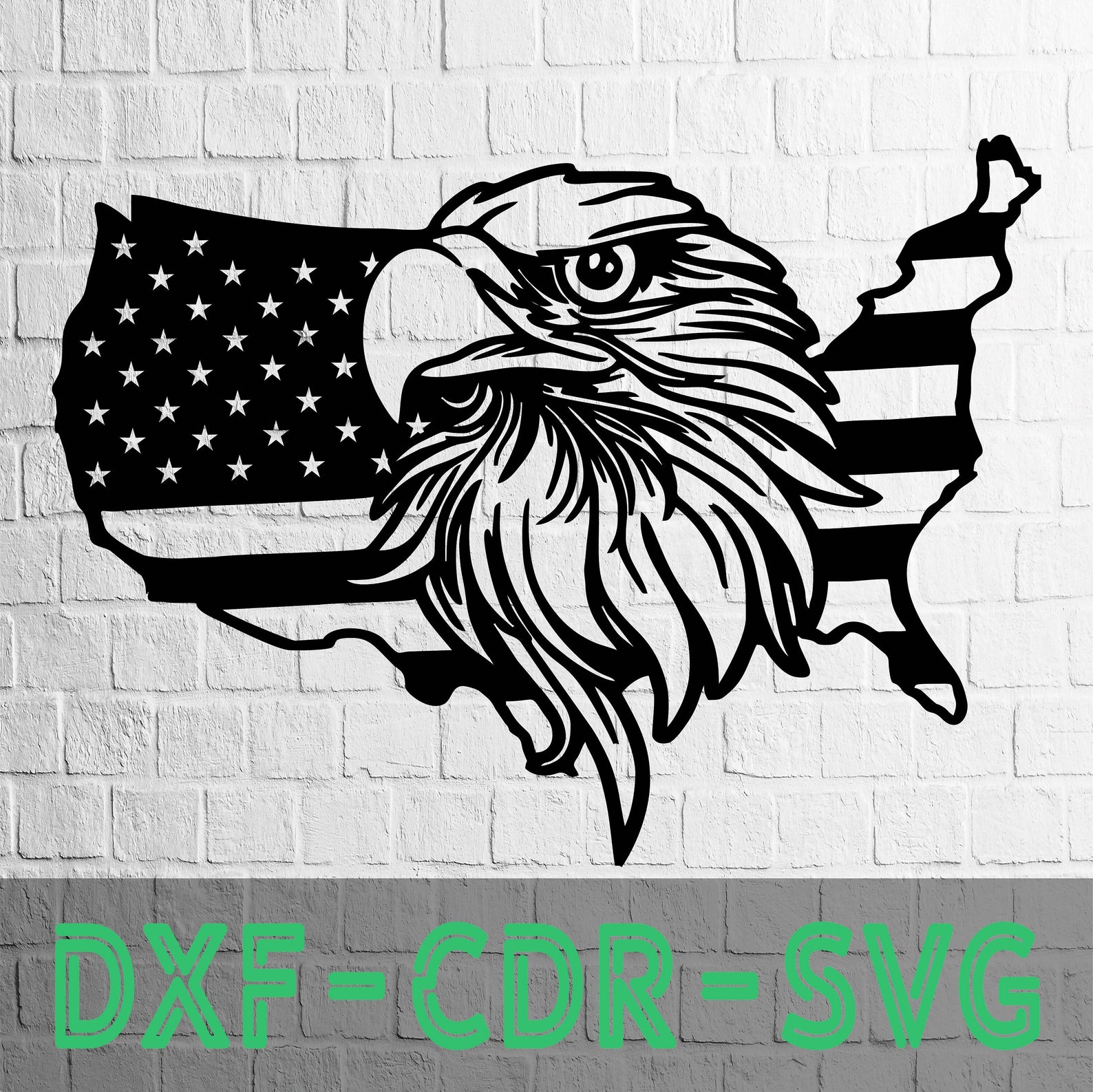 American Eagle Wall Art Decor Laser Cut Dxf Glowforge Svg Xtool D1 File ...