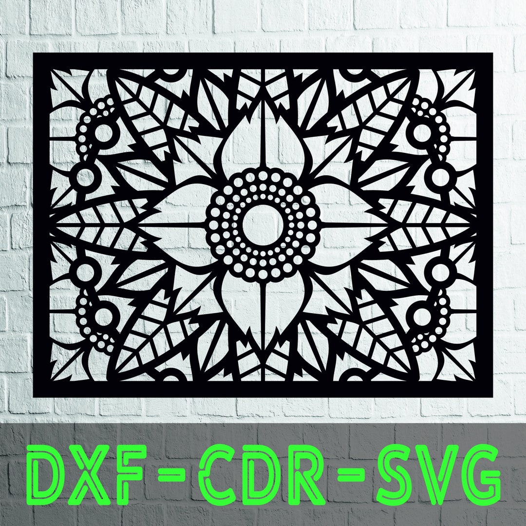 Flower Mandala Wall Art Svg Cut File, Dxf Files, Plasma Cut File, Wall