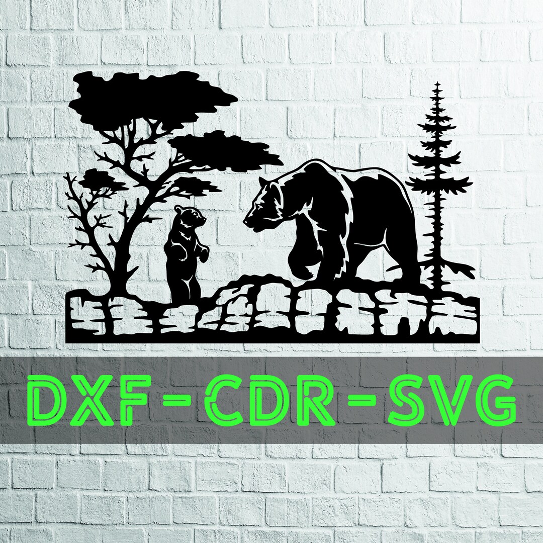Mother and Cub Bear Art Decor Vector Files Bundle Vector Cdr,dxf,svg,ai ...