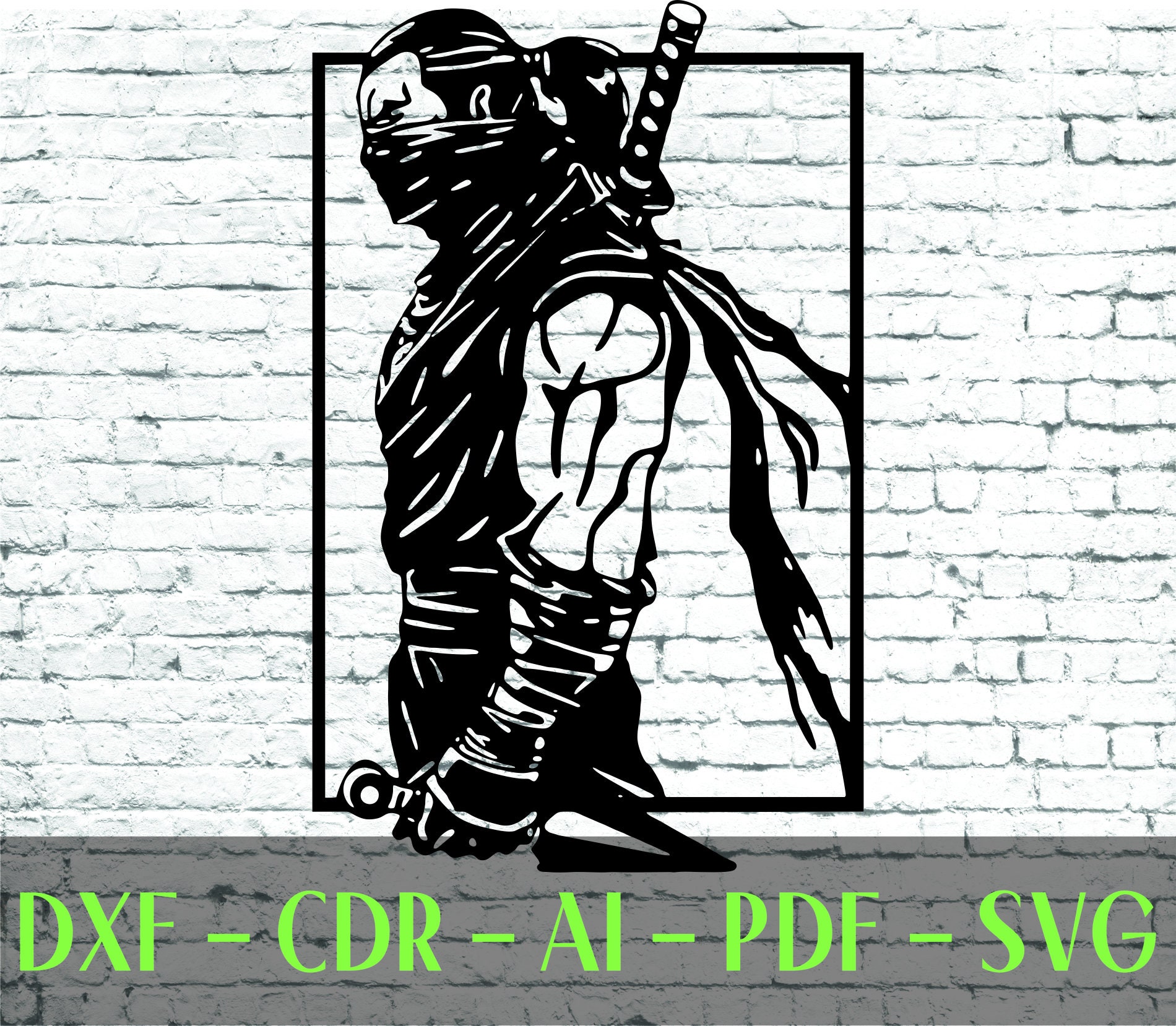 Ninja Wall Art Decor Vector Files Bundle Vector Cdr,Dxf,Svg,AI,for