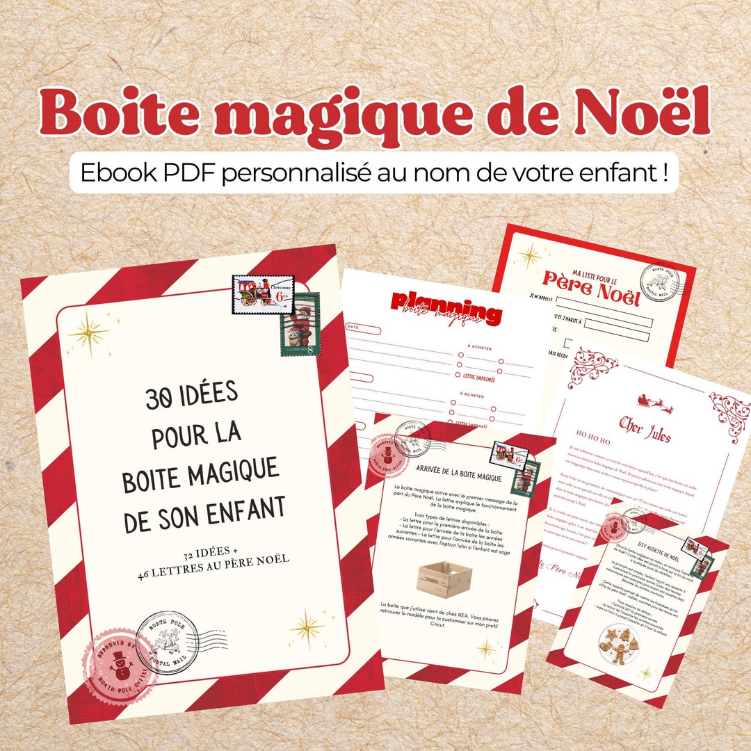 Kit boîte magique de Noël Lettres du père Noël calendrier de l’avent