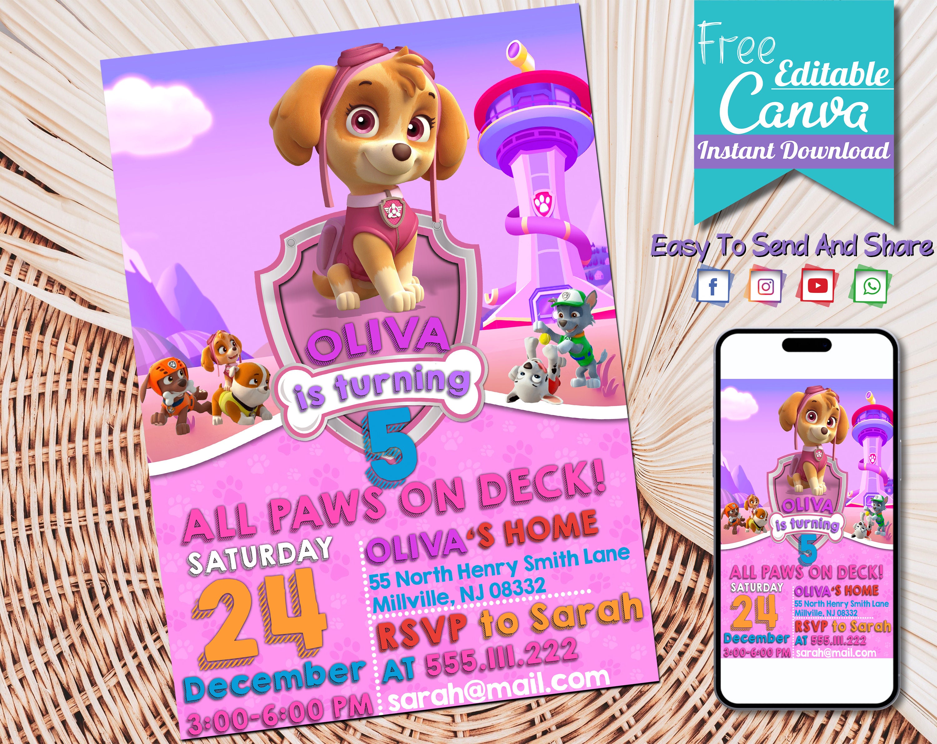 Comprar Invitaciones La Patrulla Canina (8) por solo 4,50 €. Envio