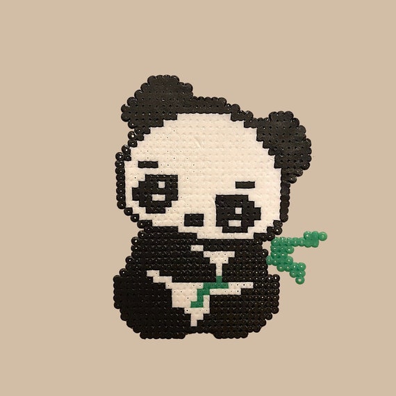 Cute Panda 8bit Pixel Perler Beads Art Can Be Fridge Magnet | atelier