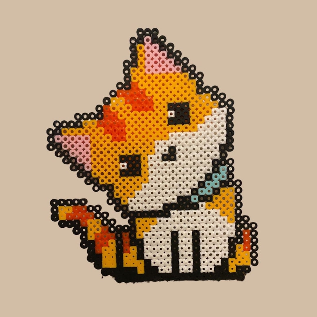 Curious Kitten Perler Bead Sprite Cat Wall Art Bead Art Etsy UK