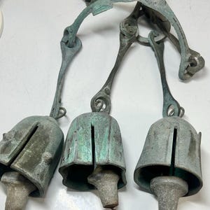 Vintage Bronze Windbells Paolo Soleri ? Brutalist Style Verdigris Chimes