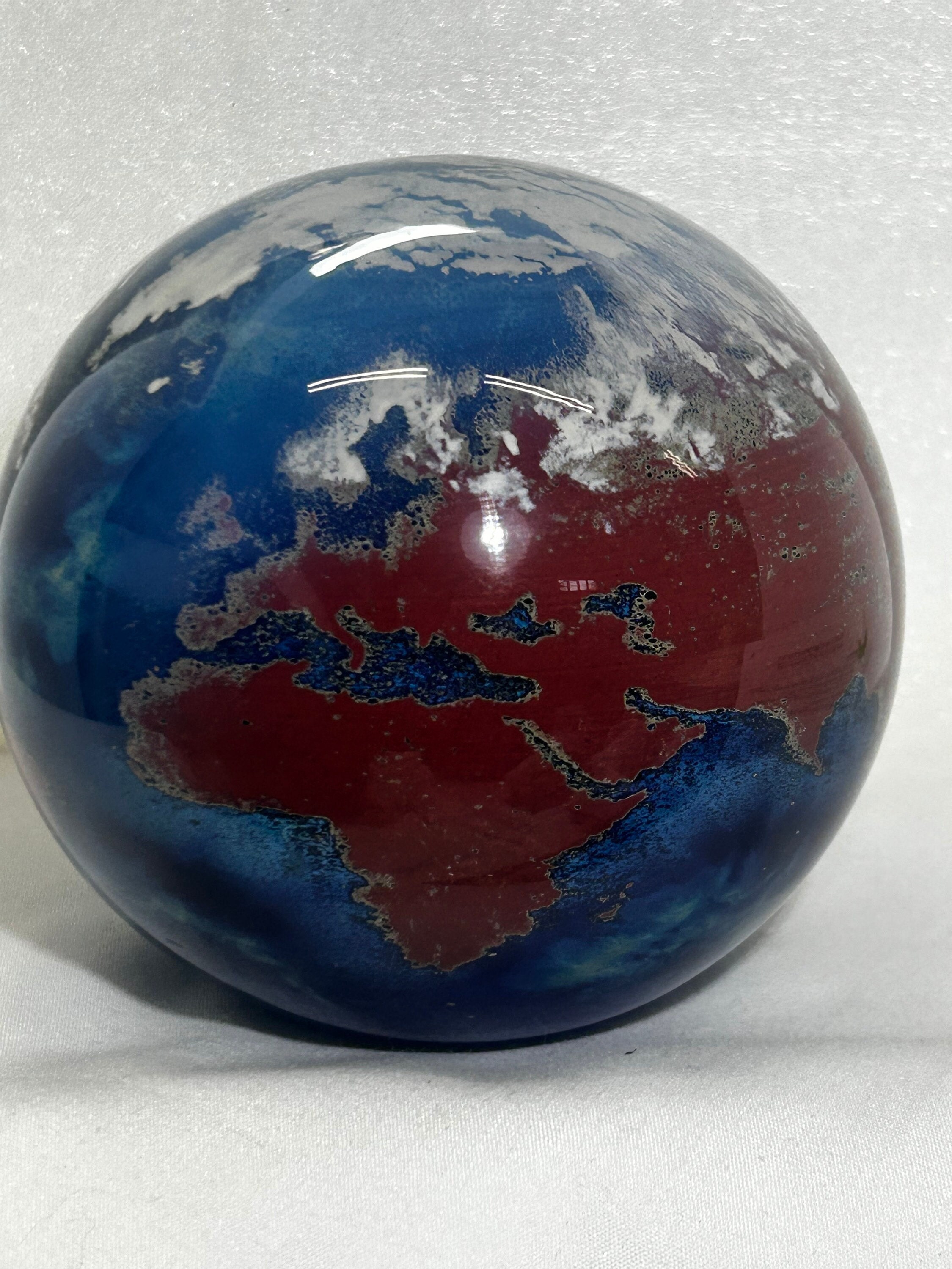 100mm Genuine Crystal World Globe Earth Sphere Etched Frosted Glass Ball