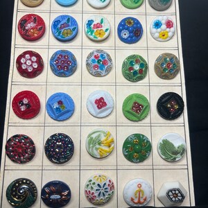 Vintage Original Czech Glass Sampler Button Card With 30 Buttons ...