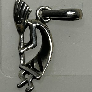 Sterling Silver Kokopelli Playing Instrument Necklace Pendant
