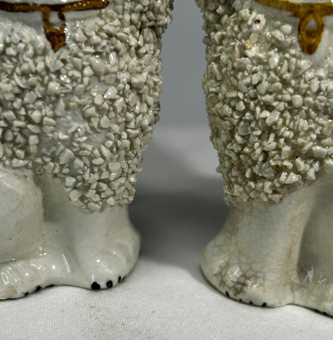 Antique Miniature Staffordshire Confetti Poodles Pair Etsy