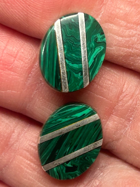 Vintage Mexican Taxco Sterling .925 & Malachite Un