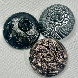 Vintage Czech Glass Buttons 3 Different Colors and Designs