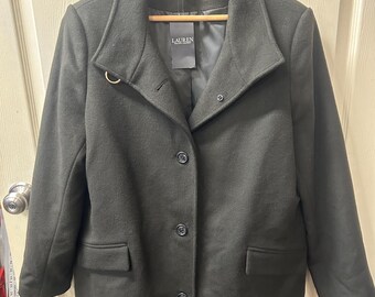 Ralph Lauren Black Label Equestrian Textured Brown Wool Jacket