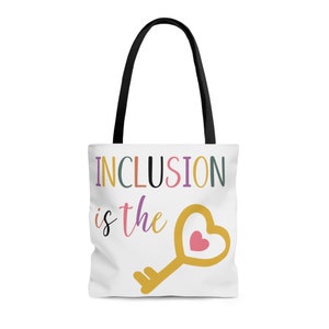 Inclusion is the Key Canvas Tote Bag, Inclusion Matters Bag, SPED Teacher Tote, Autism Awareness Tote, Neurodiversity, Gift for Teacher, IEP