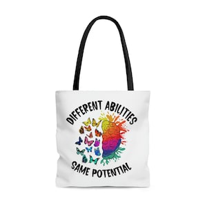Different Abilities Same Potential Tote Bag, Special Education Teacher Bag, Sped Teacher Tote, Inclusion Tote Bag,  Neurodiversity,  Iep