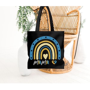 Down syndrome Rainbow Mama Canvas Tote Bag, SPED T, SPED Parent Gift, Trisomy 21, Awareness Bag, Mothers Day Gift, Iep Tote, Nerodiversity