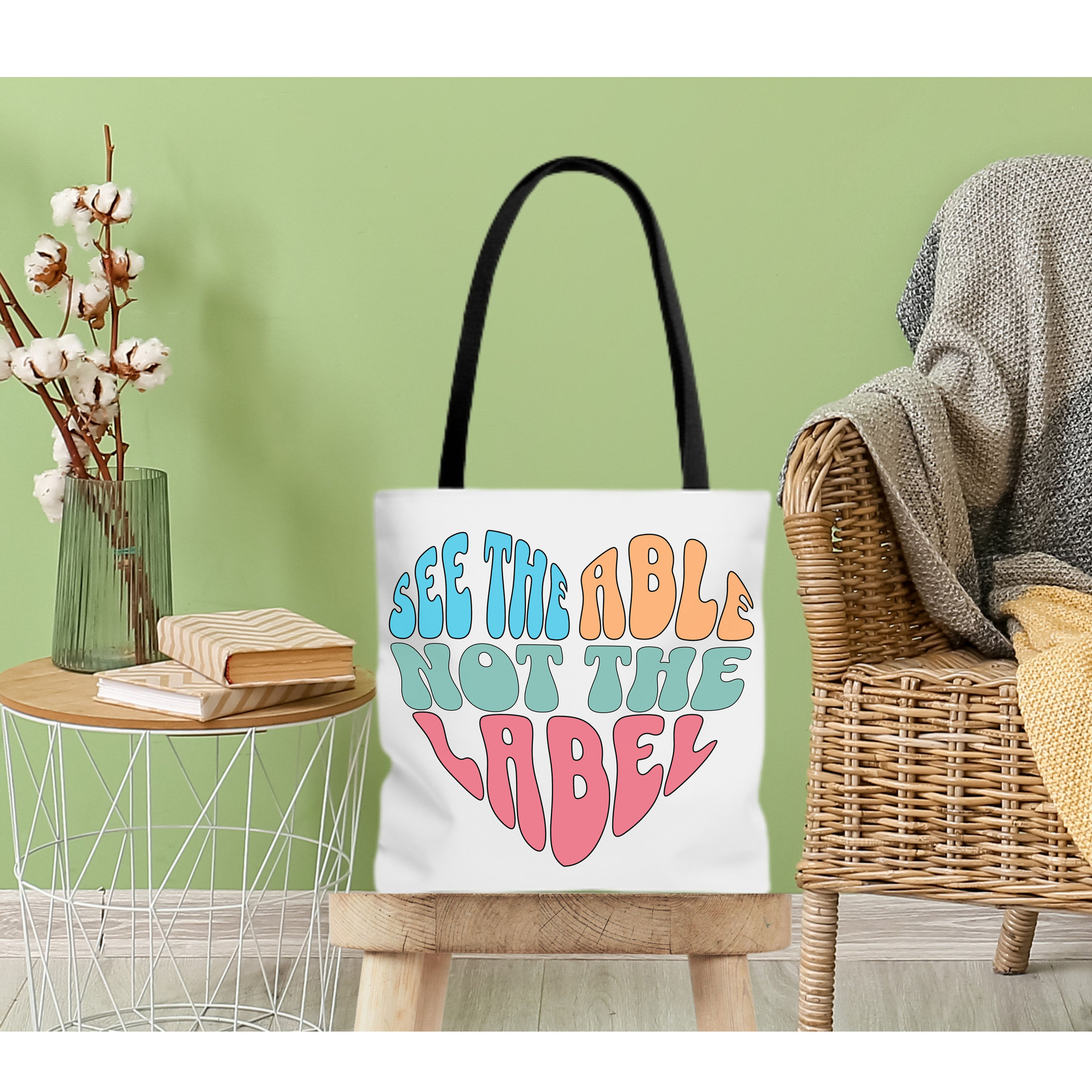 RNYJJ Autism Awareness Tote Bag - Gift For Autism Mom, Special Education Teacher, Neurodiversity