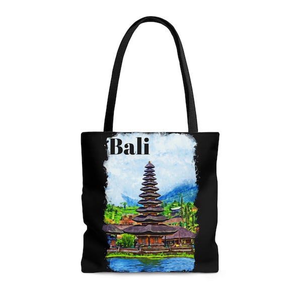Balinese Canvas Tote Bag,  Bali Vacation Tote, I love Bali Tote Bag, Bali Lover Gift, Travel Tote, Bali Souvenir, Bali Surf Tot, Tote Bag