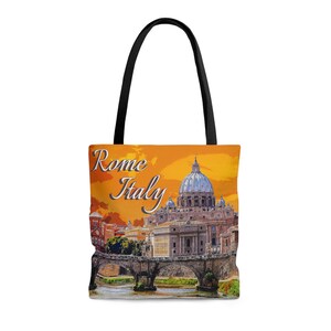 Italy Canvas Tote Bag,  Rome Italy Vacation Tote Bag, Tote Bag, Rome Vacation Gift, Italy Gift, Rome Souvenir, Traveler Tote, Shopping Tote