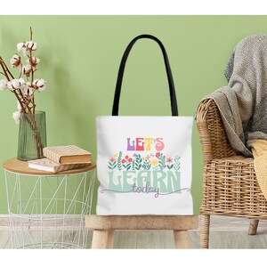 Let&#39;s Learn Today Canvas Tote Bag, Inclusion Matters, SPED Teacher Tote, Back To School Tote Bag, SPED Teacher Gift, Autism Awareness, Iep