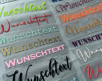 Bügelbilder/ Wunschtext/ Flexfolie/ personalisiert / dein Text / Name/ individuell / Schriftzüge