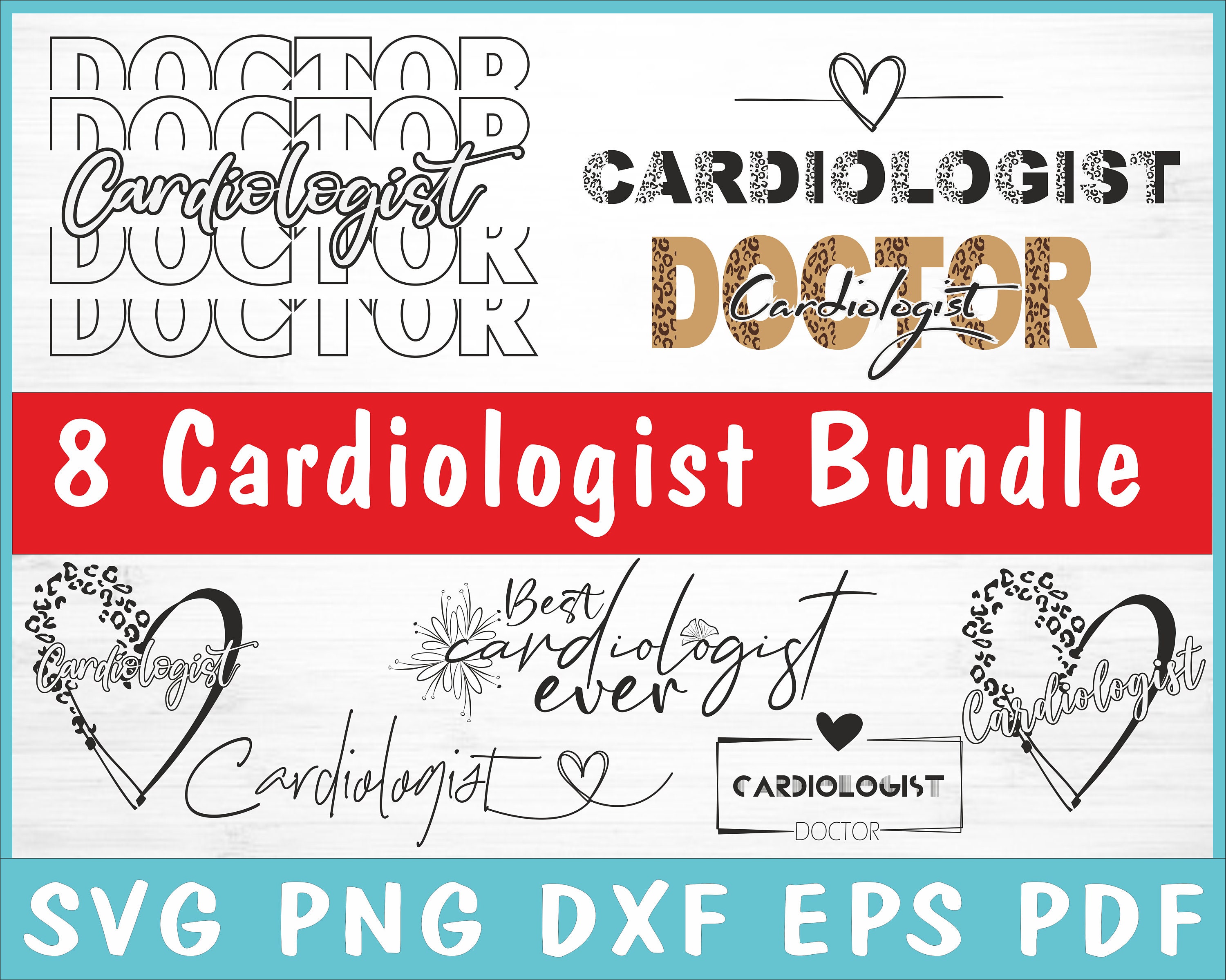Cardiologist Svg Bundle Leopard Print Cardiologist - Etsy