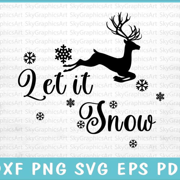 Let It Snow SVG Cut File for Cricut, Snowflake Svg, Santa Claus Svg, Holiday Vibes Svg, Joy Christmas SVG, Gift Ideas Svg, Holiday Shopping