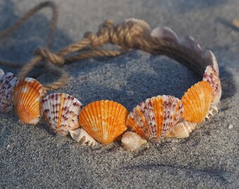 One of a kind Seashell Mermaid Crown. Adjustable shell headband for women and girls. Seashell tiara. Summer Festival Seashell headdress.