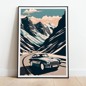 Aston Martin DB5 Poster Aston Martin Print Travel Poster Art Car Art