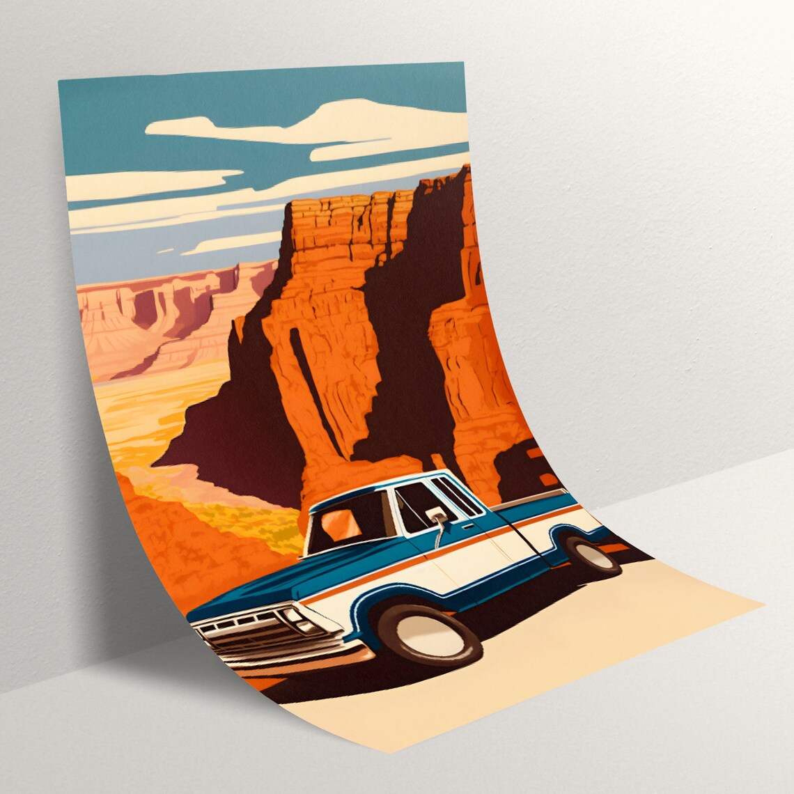 Ford F150 in the Canyon Poster Car Print Wall Print Etsy