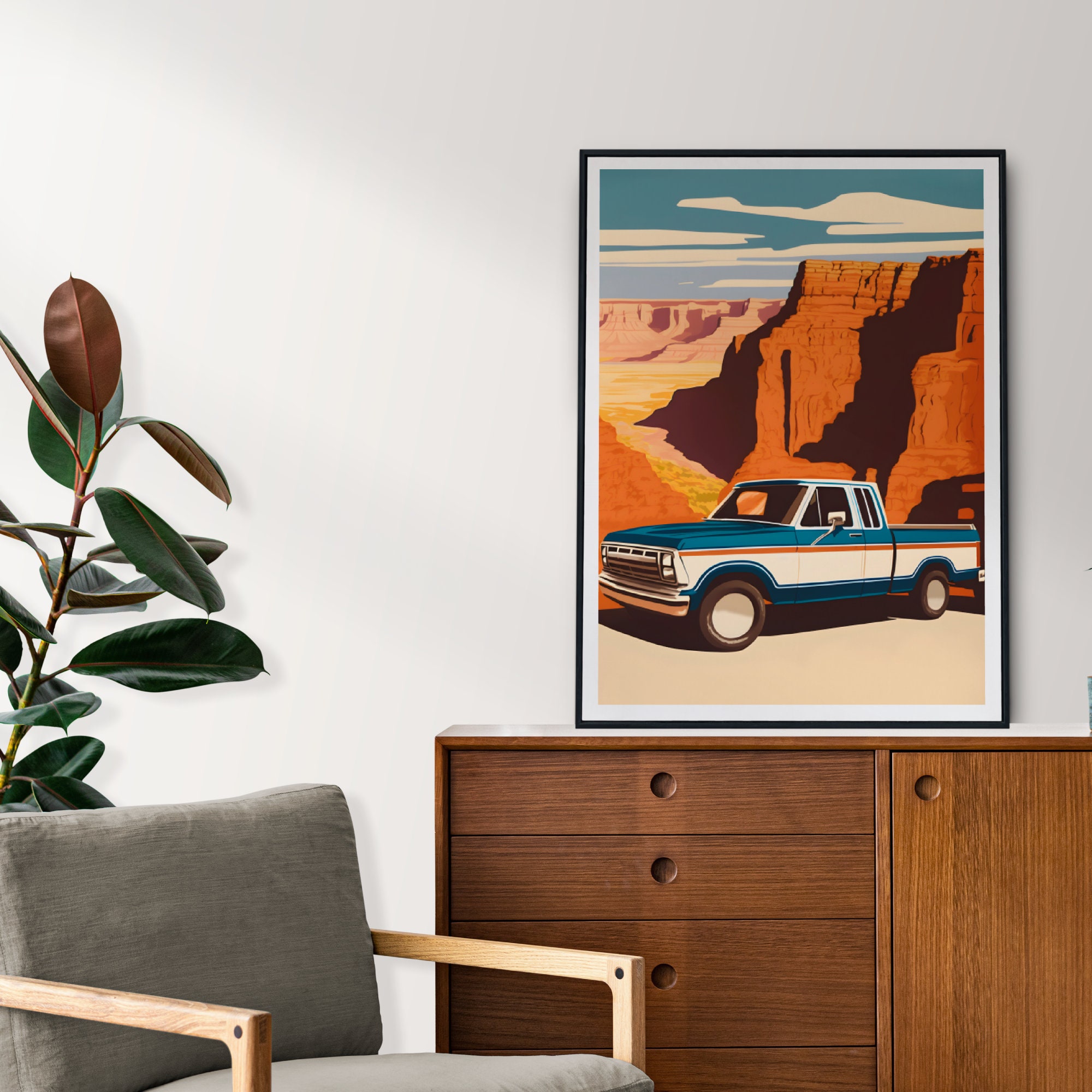 Ford F150 in the Canyon Poster Car Print Wall Print Etsy