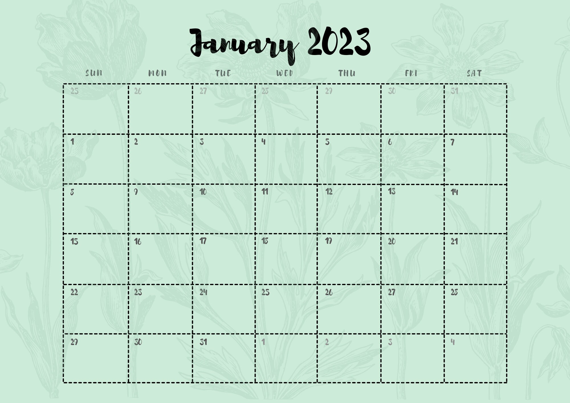 Printable 2023 Calendar | Monthly Wall Calendar | 2023 Wall Calendar
