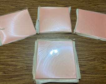 12 Vintage Flamingo Pink Plastic Wall Tile: Tilecrest, 12 pc, Beveled Edge 8.5"